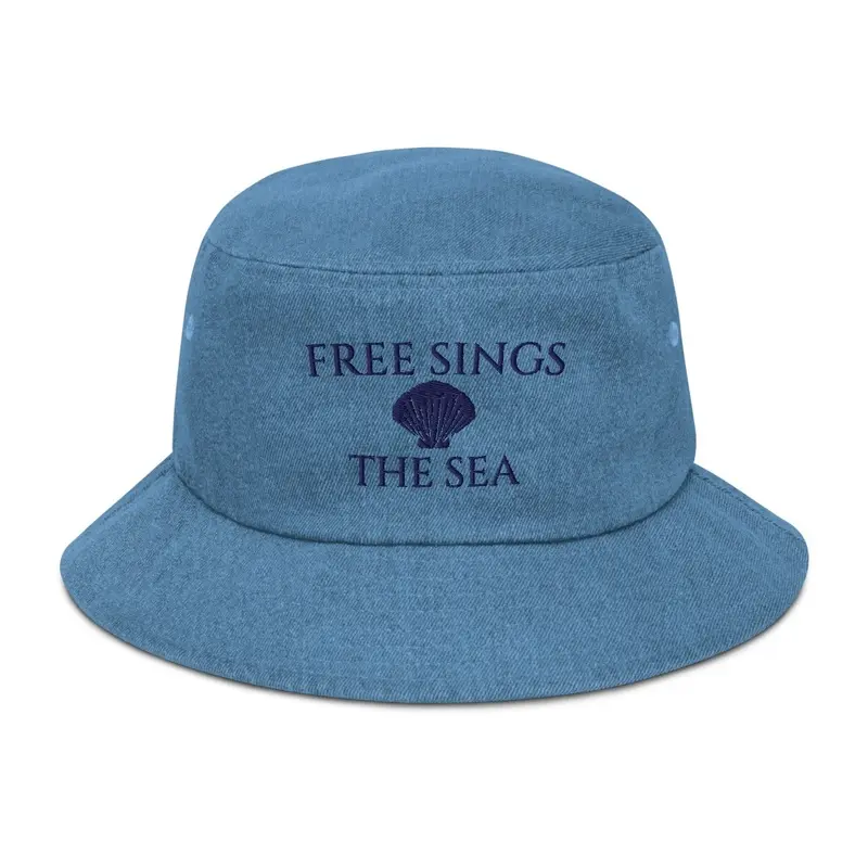 Free Sings the Sea Denim Bucket Hat